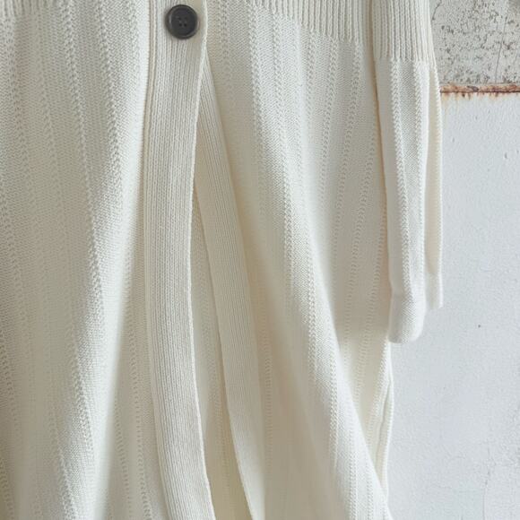 Coatigan Long Cardigan Jacket Cream Knit Minimalist Textured Scandi Womens S - Picture 7 of 9